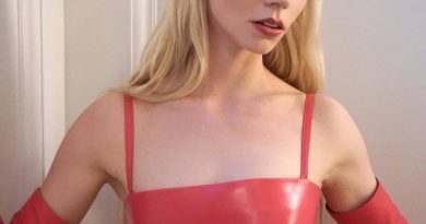 Anya Taylor Joy in a Pink Fetish Dress!